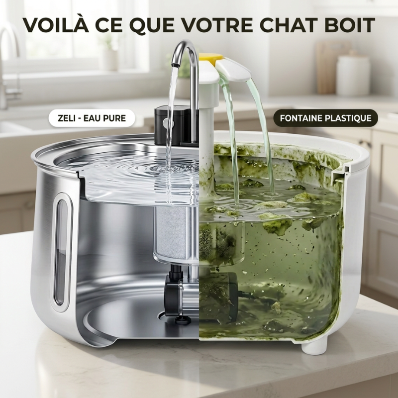 La toute première fontaine colorée 100 % acier inoxydable sans fil