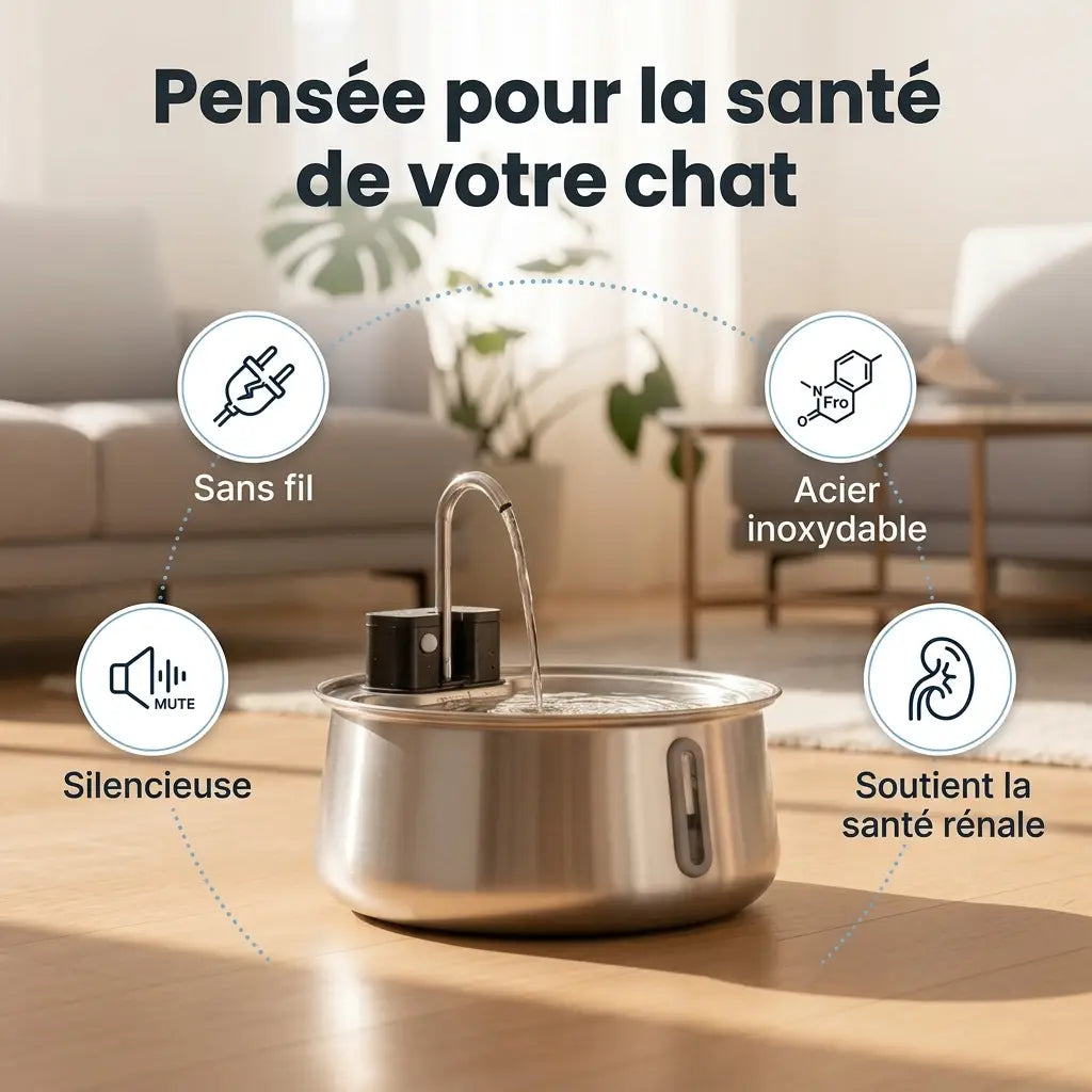 La toute première fontaine colorée 100 % acier inoxydable sans fil