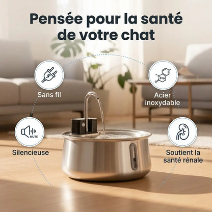 La toute première fontaine colorée 100 % acier inoxydable sans fil